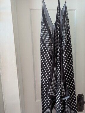 SHEIN Black and White Polka Dot Slip Dress